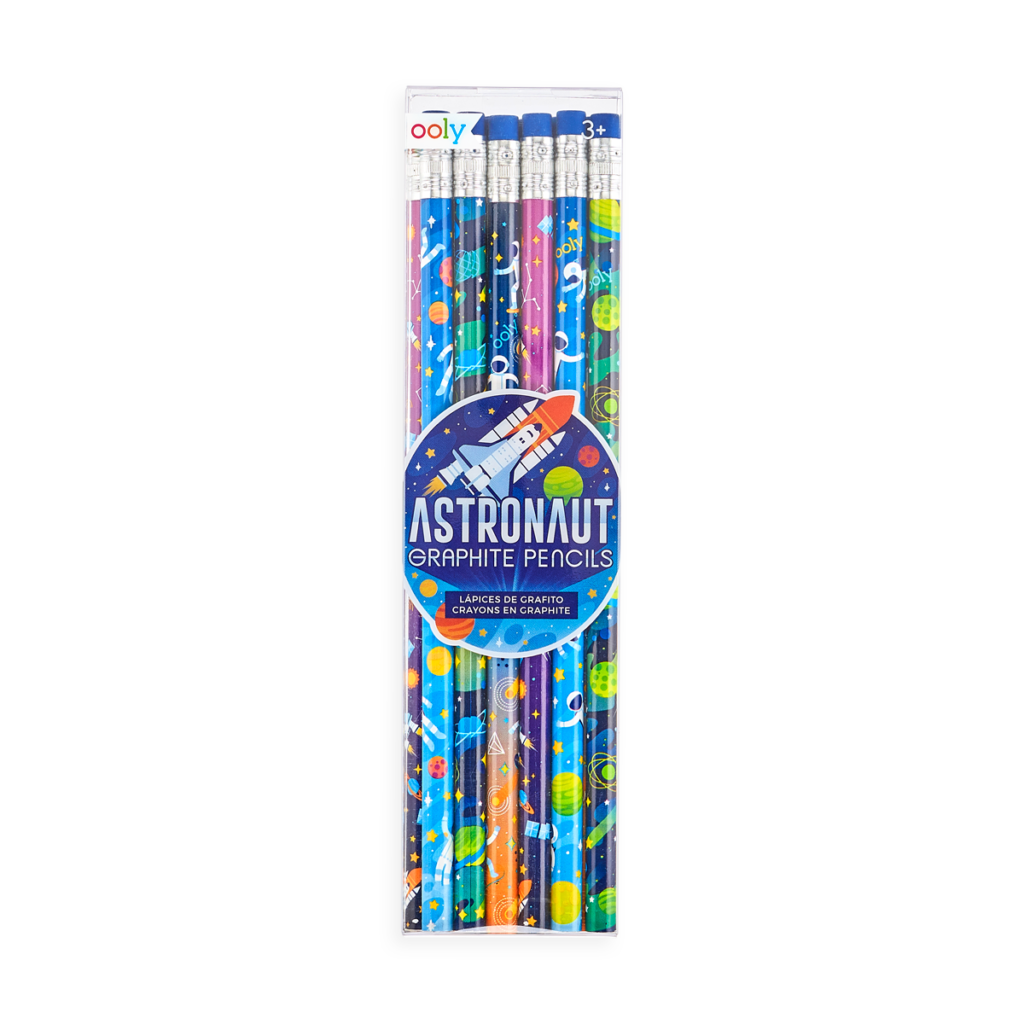 עפרונות מעוצבים בסגנון אסטרונאוטים – סט של 12
