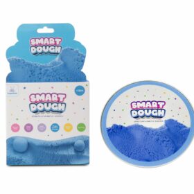 בצק קינטי Smart Dough בקופסת מתכת עגולה 80 גרם כחול
